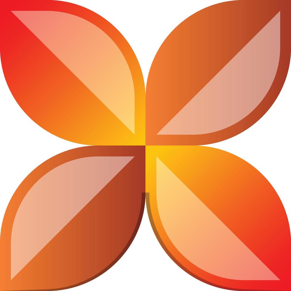 abstract vier bloemblad bloem logo illustratie in modieus en minimaal stijl vector