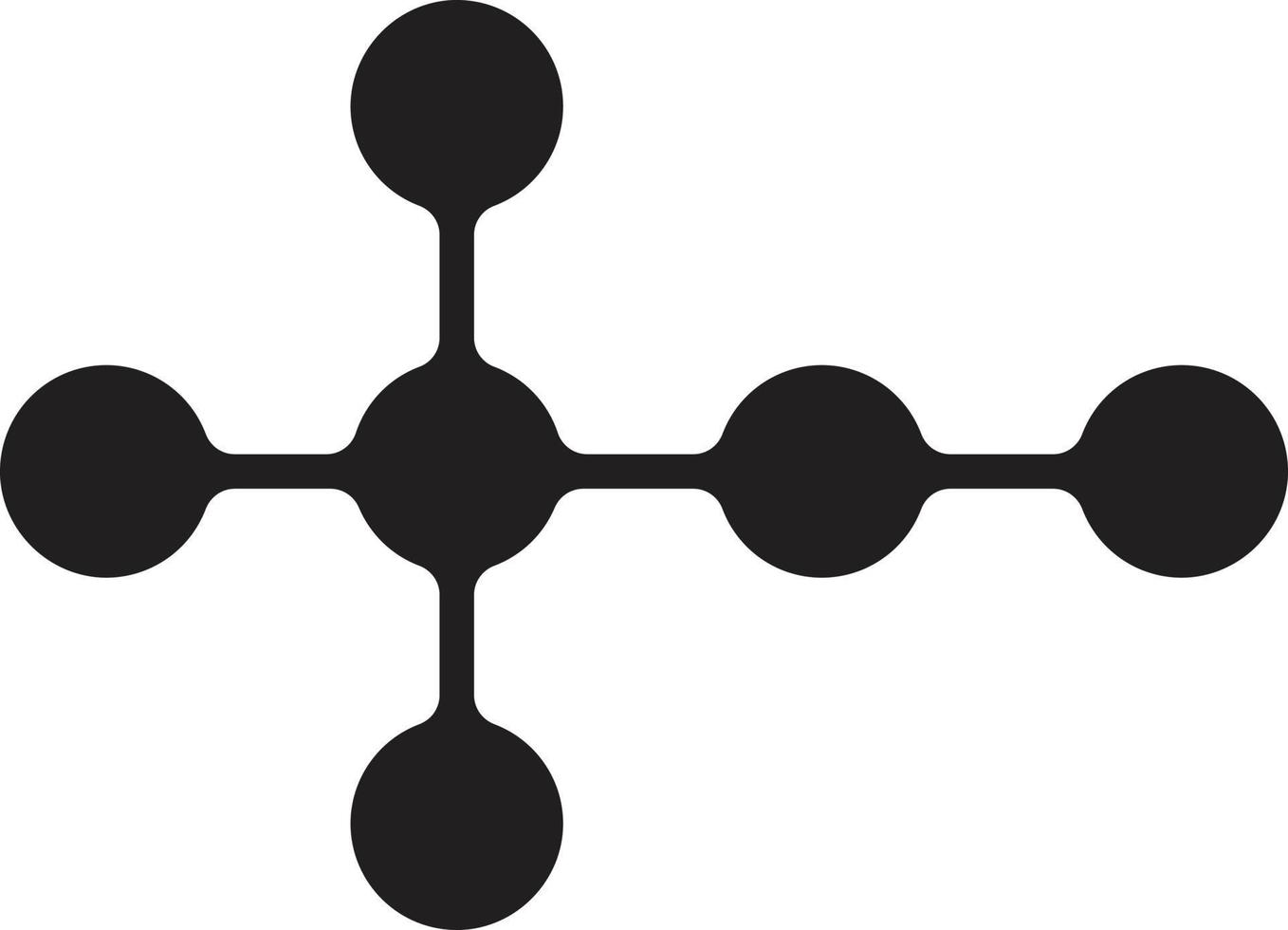 abstract punt en verbinding logo illustratie in modieus en minimaal stijl vector