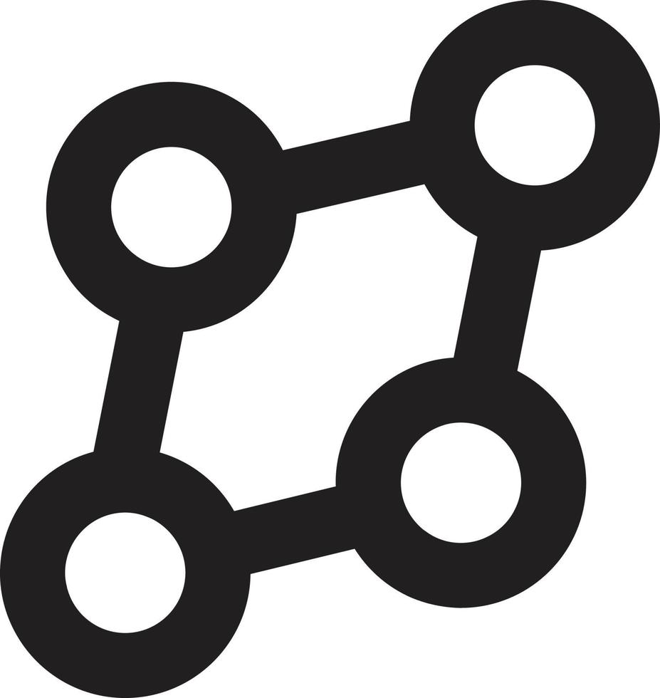 abstract punt en verbinding logo illustratie in modieus en minimaal stijl vector