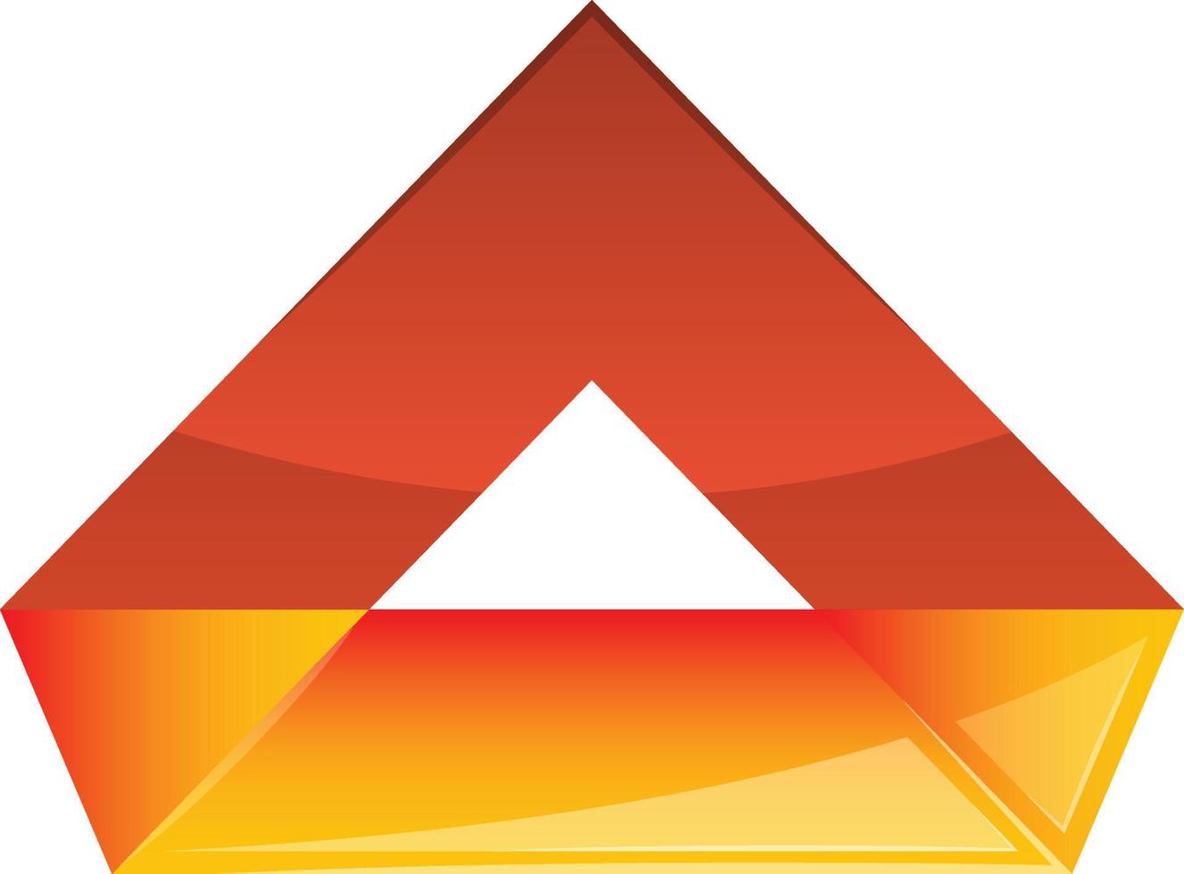abstract driehoek logo en Speel knop in modieus en minimaal stijl vector
