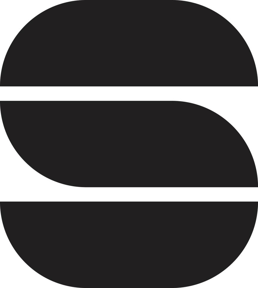 abstract brief s logo illustratie in modieus en minimaal stijl vector