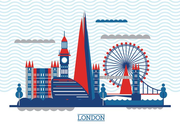 Vector Illustratie De scherf en de skyline van Londen