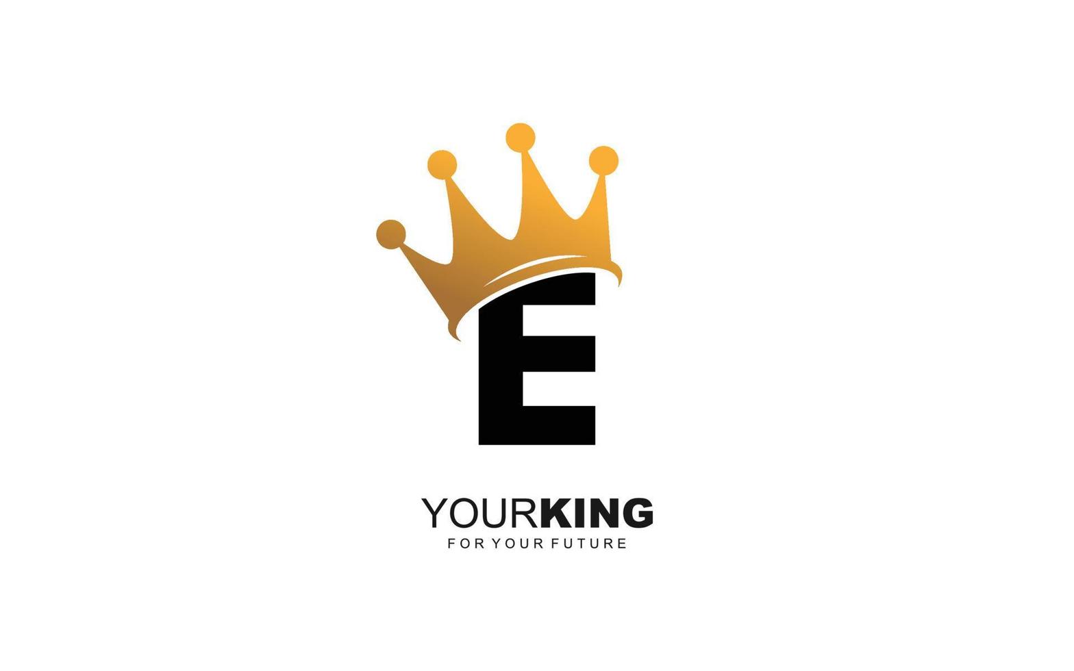 e logo kroon voor bouw bedrijf. brief sjabloon vector illustratie voor uw merk.