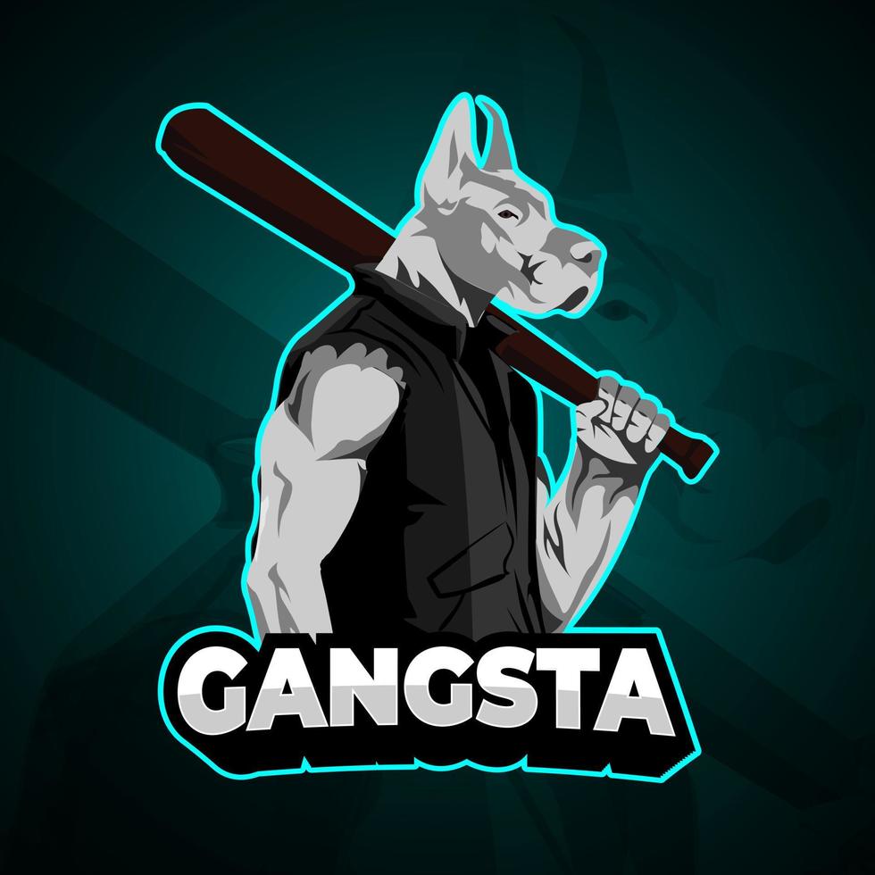 turkoois gangsta hond e sport logo vector