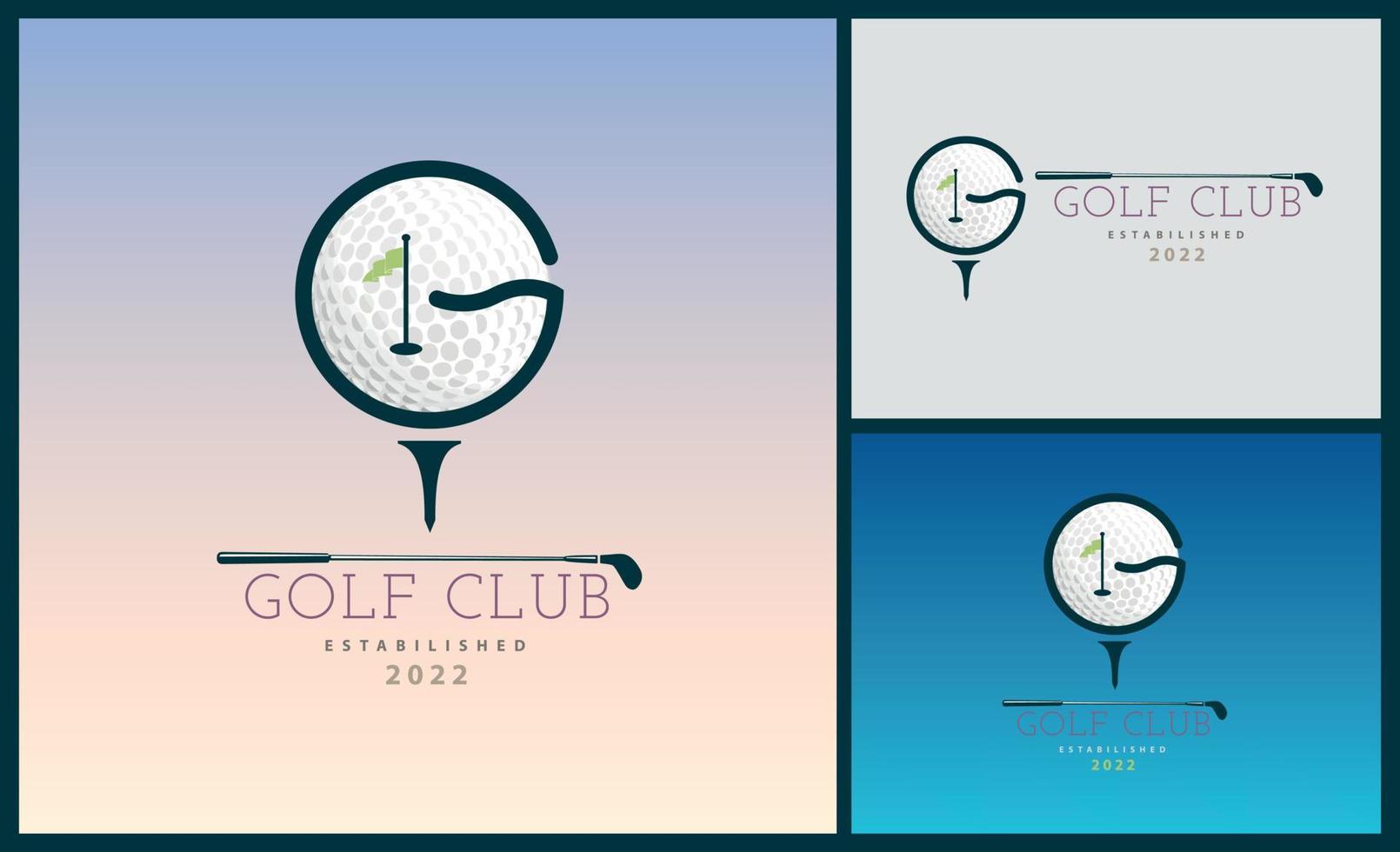 golf club bal stok vlag brief g logo ontwerp sjabloon vector voor merk of bedrijf en andere