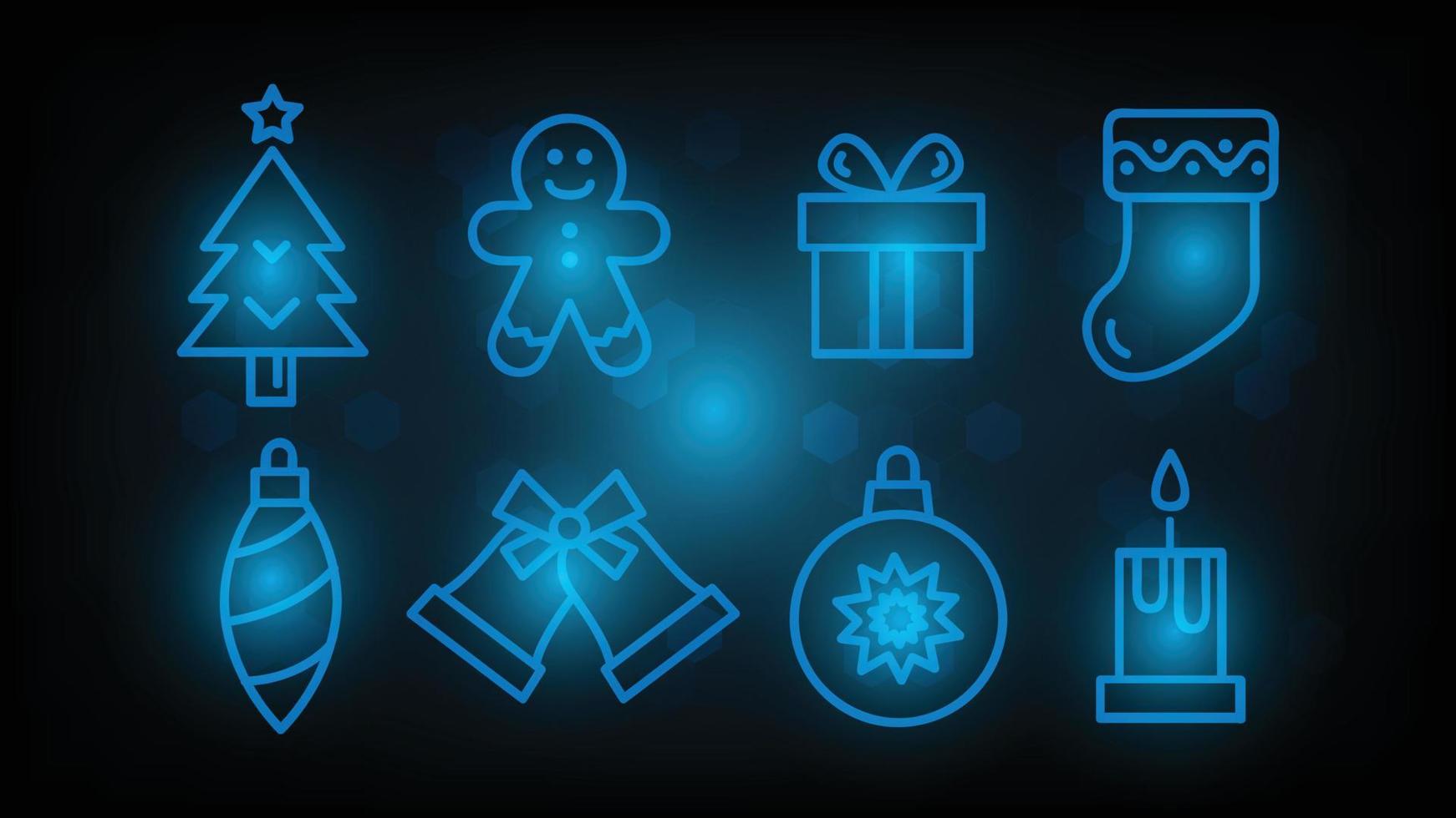 Kerstmis pictogrammen reeks achtergrond licht blauw. vector illustraties.