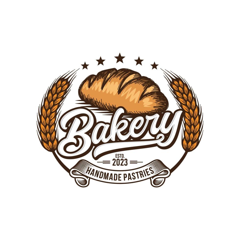 wijnoogst retro bakkerij logo badges en etiketten voorraad vector illustratie