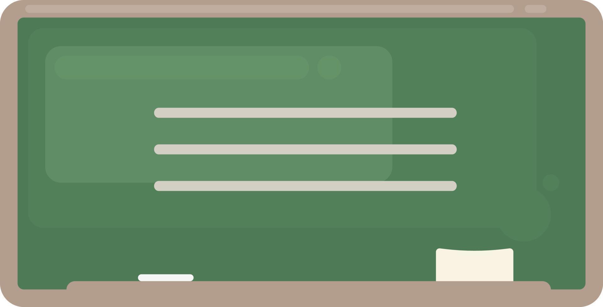 groen bord voor school, illustratie, vector Aan wit achtergrond.