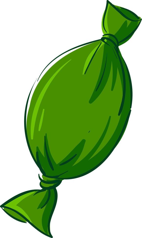 groen verpakt snoep, illustratie, vector Aan wit achtergrond