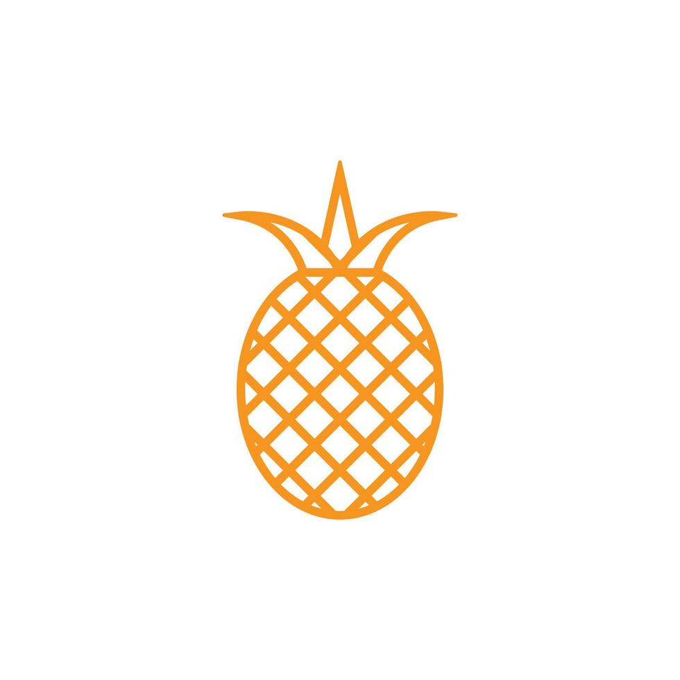 eps10 oranje vector ananas met bladeren lijn kunst icoon geïsoleerd Aan wit achtergrond. ananas schets symbool in een gemakkelijk vlak modieus modern stijl voor uw website ontwerp, logo, en mobiel toepassing