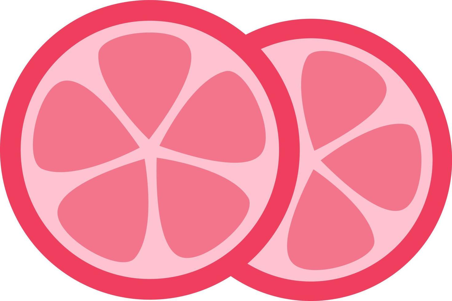 roze citroen plakjes, illustratie, vector Aan een wit achtergrond