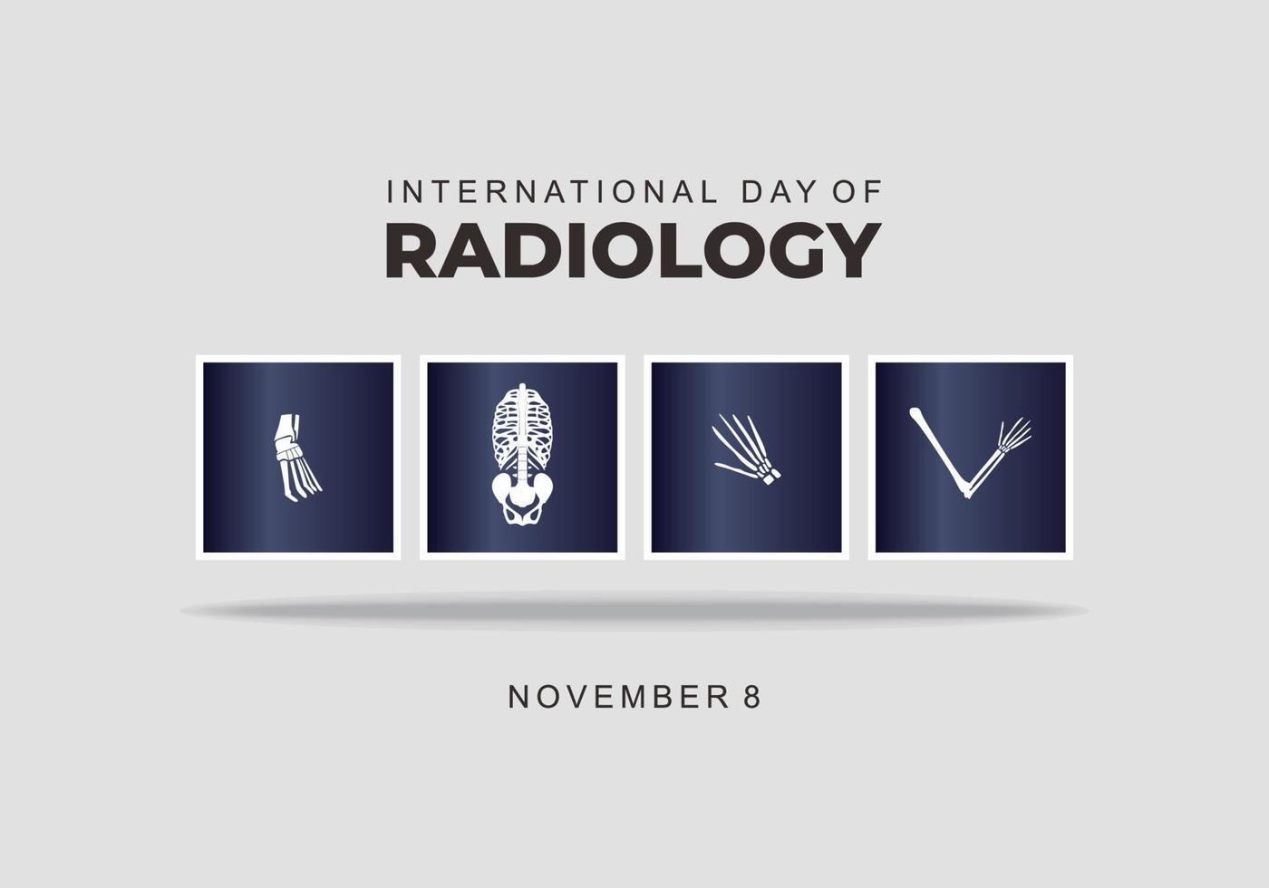 Internationale dag van radiologie achtergrond gevierd Aan november 8. vector