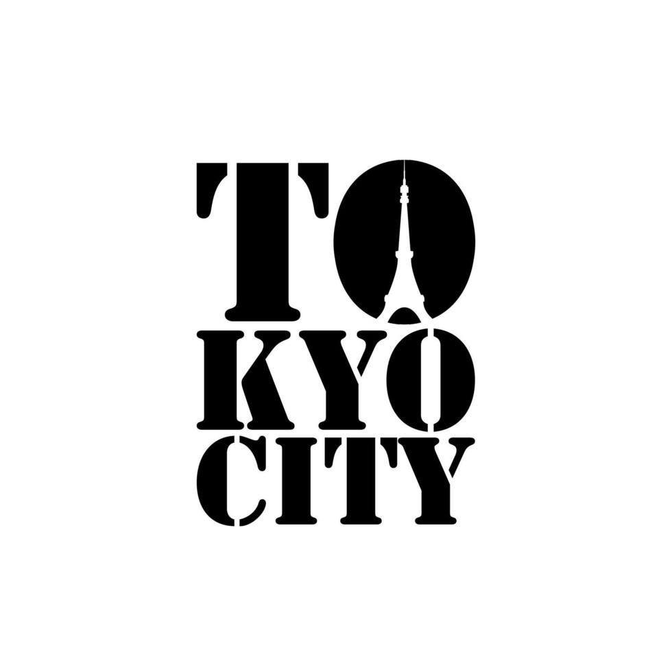tokyo stad negatief ruimte typografie logo ontwerp beeld vector