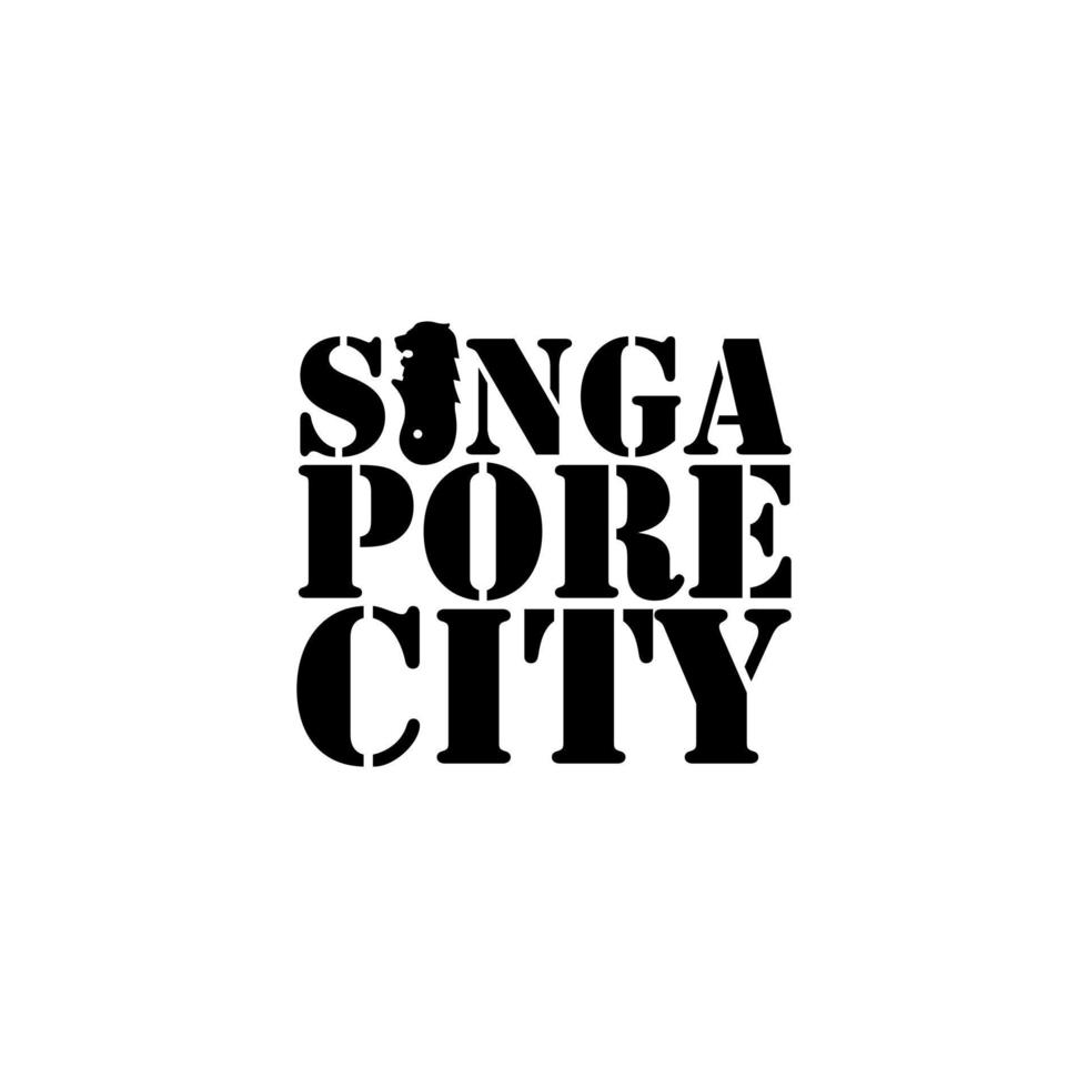 Singapore stad negatief ruimte typografie logo ontwerp beeld vector