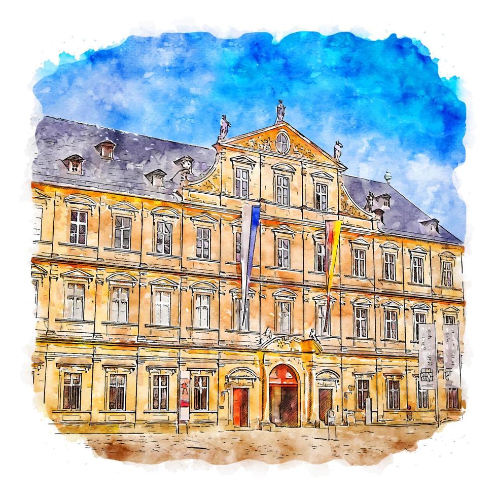 bamberg duitsland aquarel schets hand getekende illustratie vector