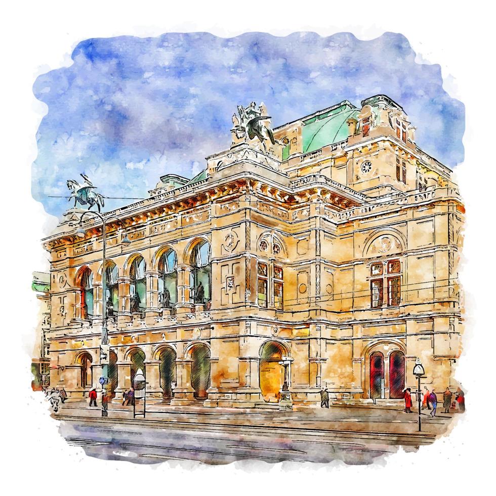 wien Oostenrijk waterverf schetsen hand- getrokken illustratie vector