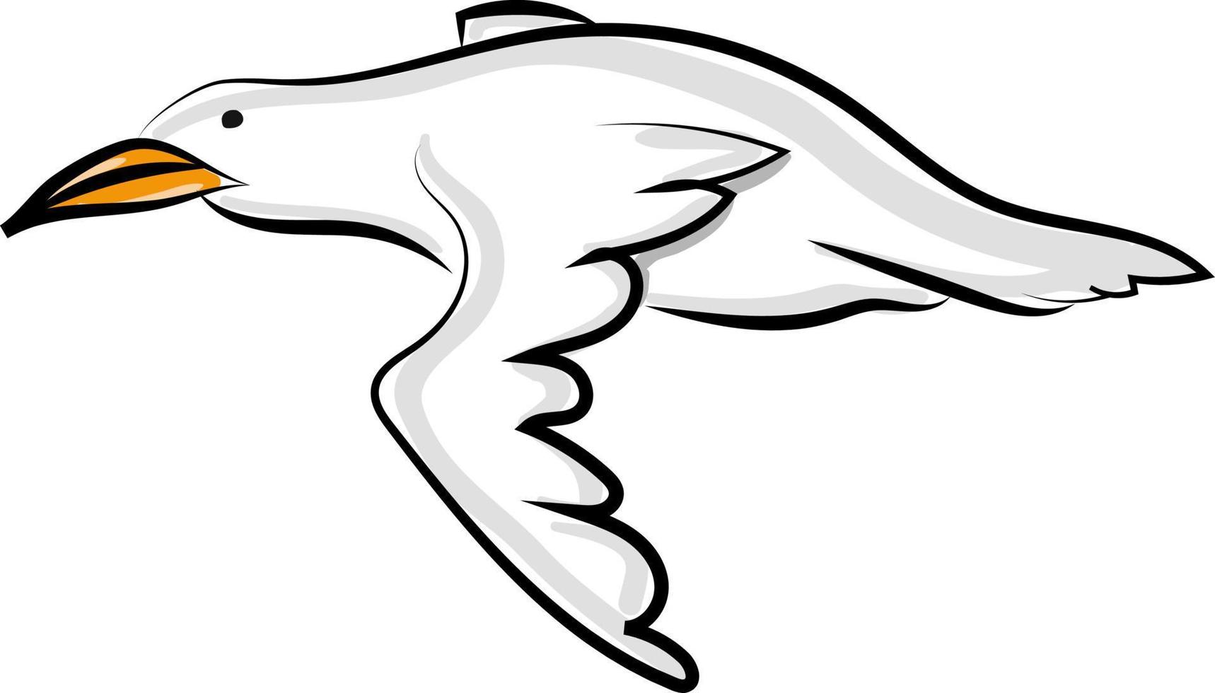 vliegend vogel, illustratie, vector Aan wit achtergrond.