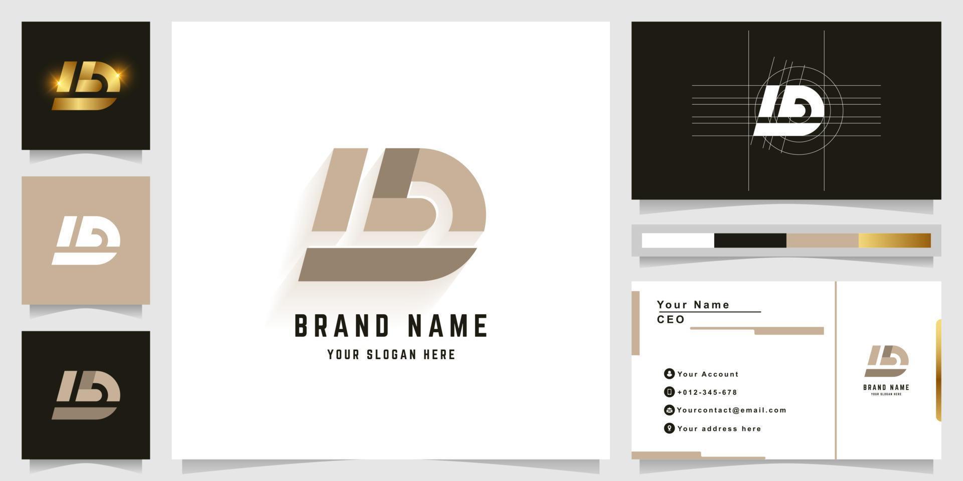 brief md of ID kaart monogram logo met bedrijf kaart ontwerp vector