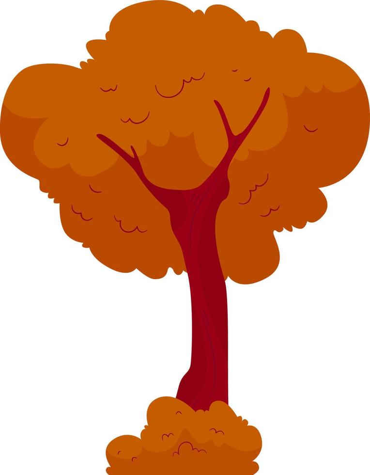 rood boom, illustratie, vector Aan wit achtergrond