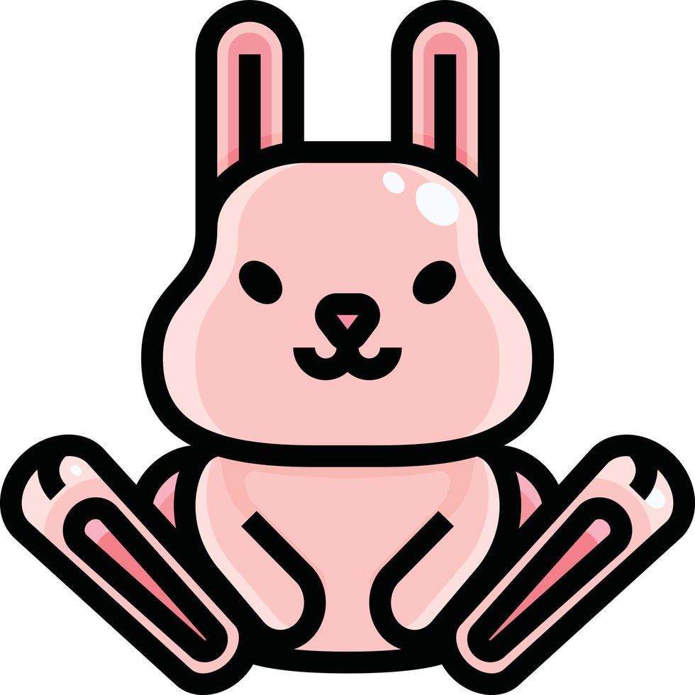 roze konijn, illustratie, vector Aan wit achtergrond.