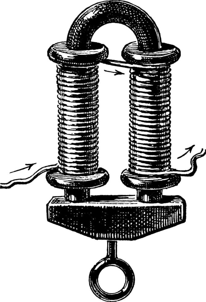 elektromagneet, wijnoogst illustratie. vector