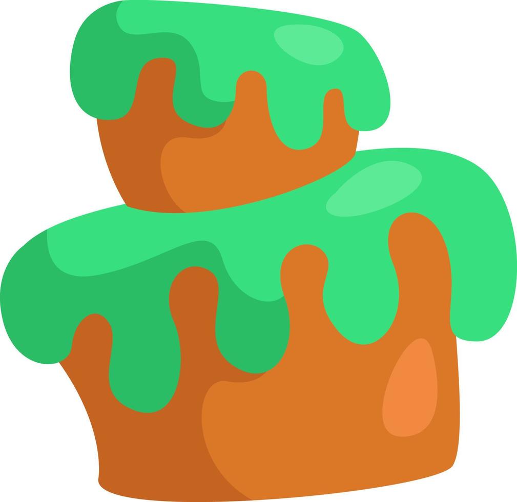 groen taart, illustratie, vector Aan een wit achtergrond.