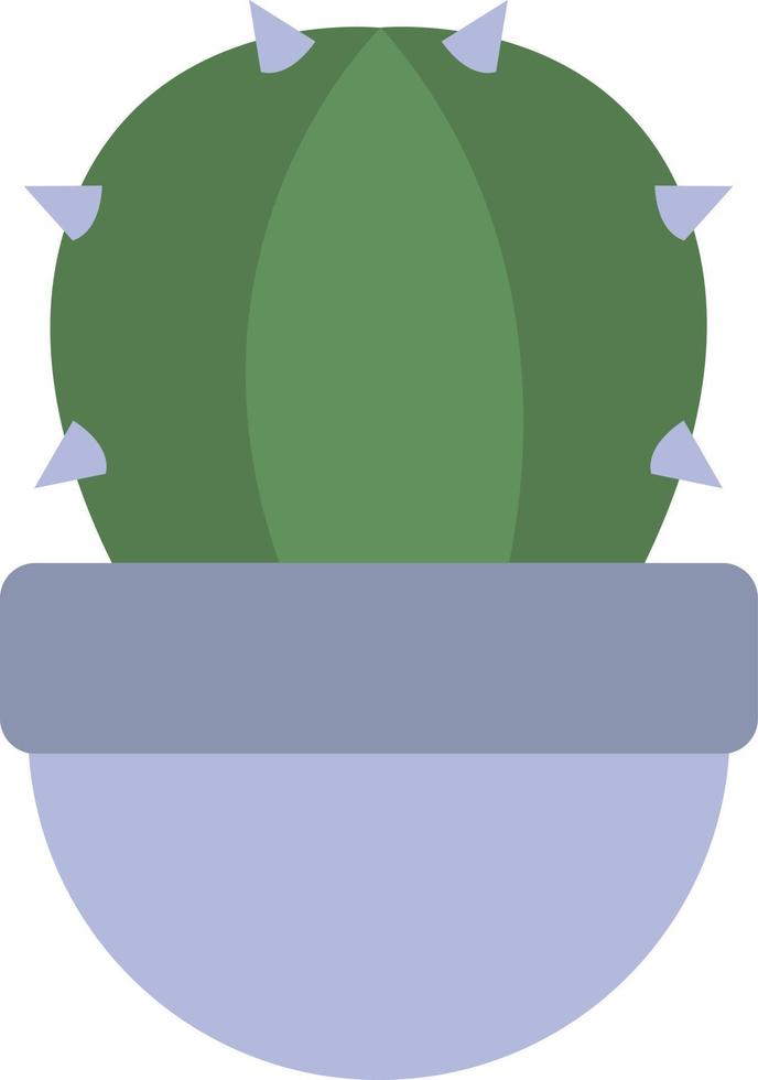 groen cactus in een Purper pot, illustratie, vector Aan wit achtergrond.