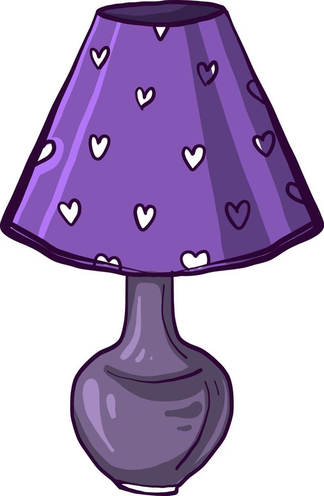 Purper tafel lamp ,illustratie, vector Aan wit achtergrond