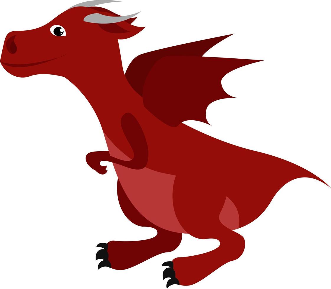 rood draak, illustratie, vector Aan wit achtergrond
