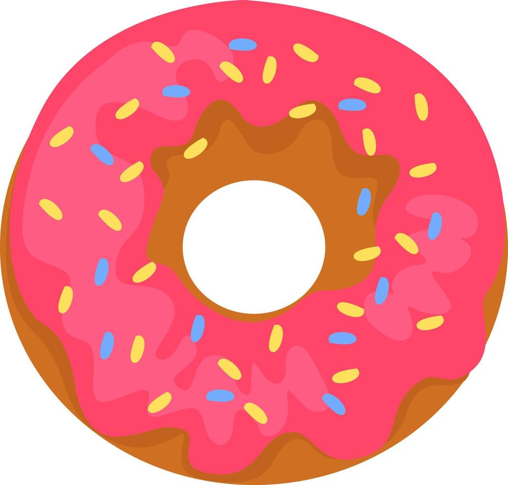 roze donut ,illustratie,vector Aan wit achtergrond vector