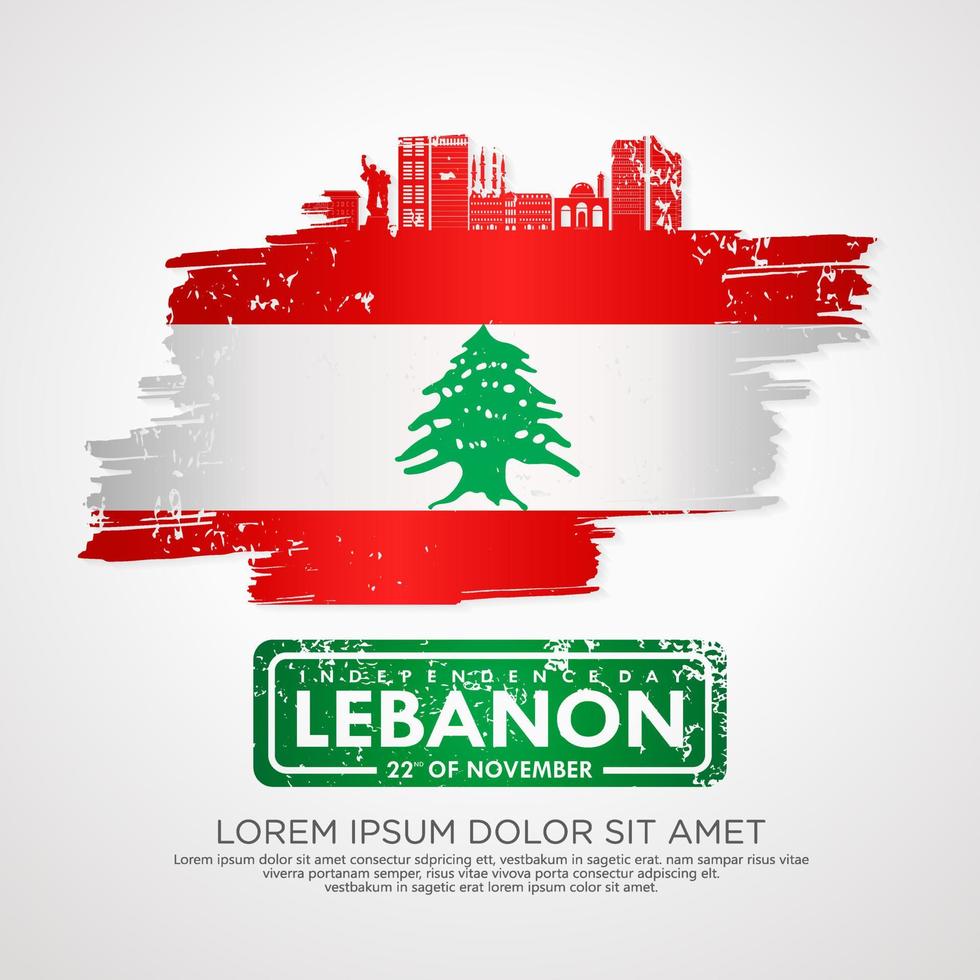 Libanon onafhankelijkheid dag groet kaart sjabloon vector