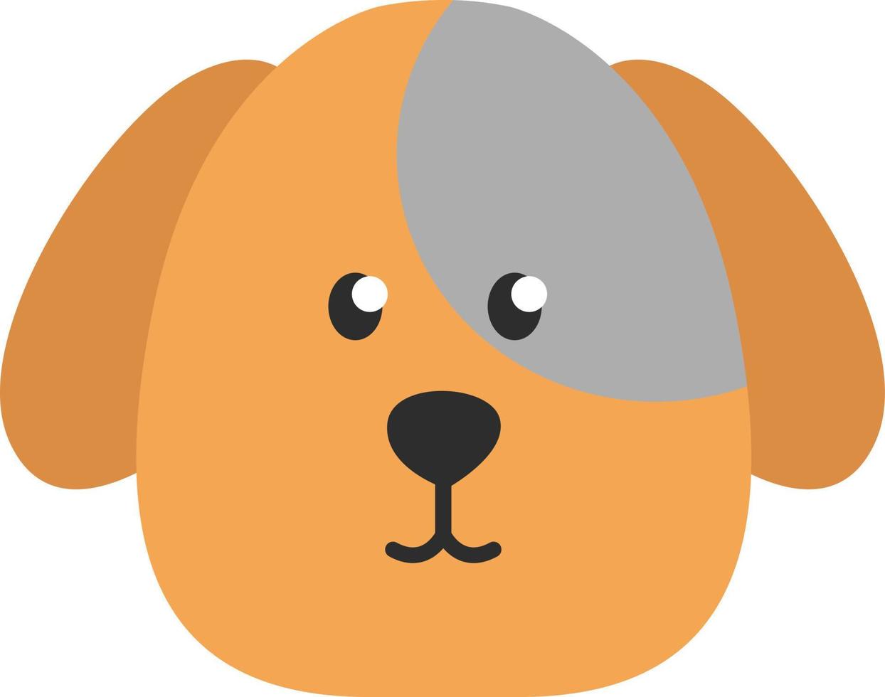 oranje hond hoofd, illustratie, vector Aan een wit achtergrond.