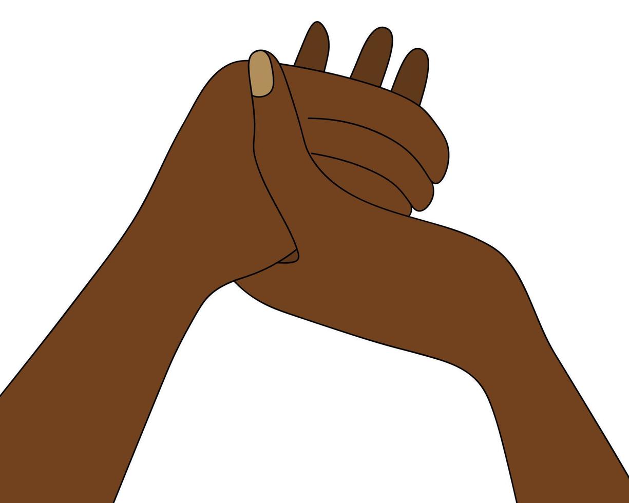 Afrikaanse Amerikanen zijn Holding handen. gebed familie voordat maaltijden Bij de tafel Aan dankzegging dag. vector