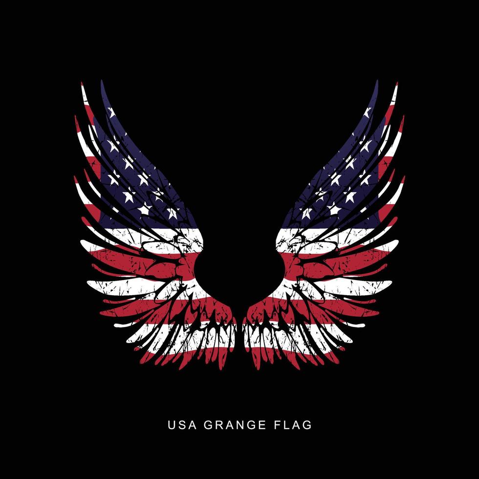 Amerikaans adelaar Vleugels gekleurde in Verenigde Staten van Amerika vlag vector