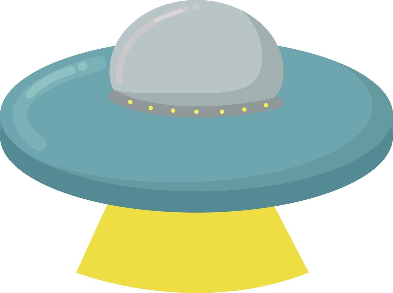 vliegend ufo, illustratie, vector Aan wit achtergrond.