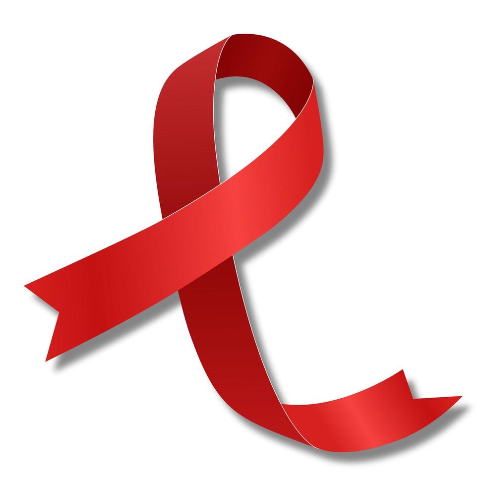 rood lintje. symbool van de strijd tegen AIDS. vector illustratie.