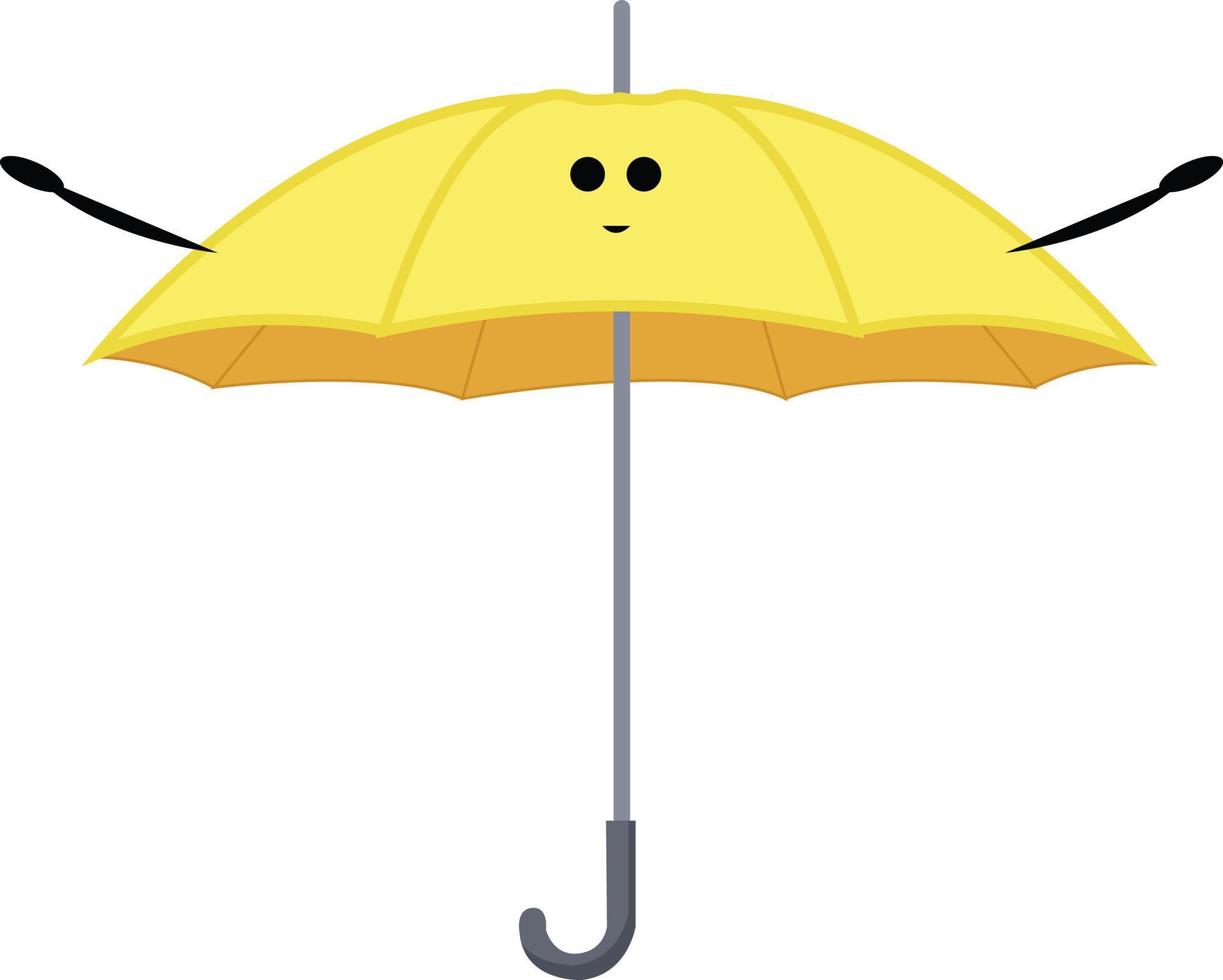 geel paraplu, illustratie, vector Aan wit achtergrond.