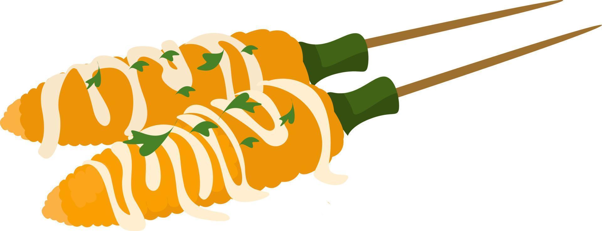 Elote voedsel, illustratie, vector Aan wit achtergrond