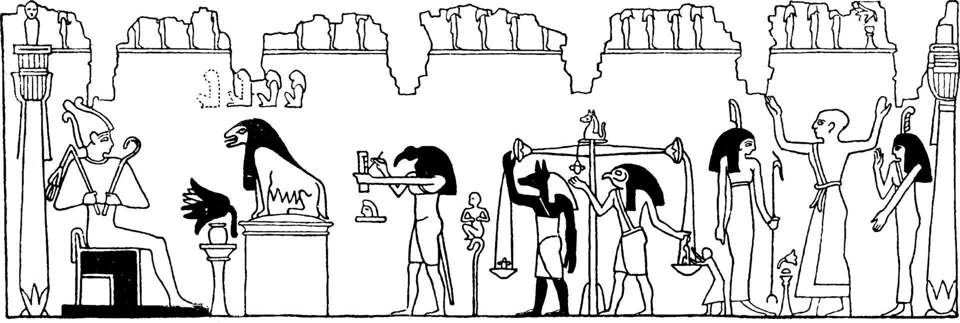 oordeel Osiris wijnoogst illustratie. vector