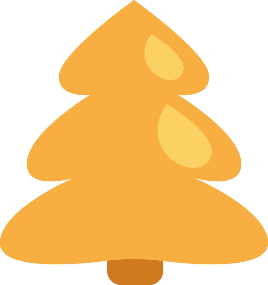 geel winter boom, illustratie, vector Aan een wit achtergrond.