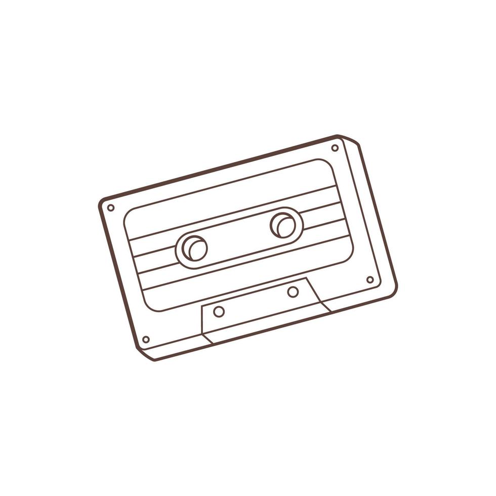 petroleum cassette plakband. vector lineair illustratie.