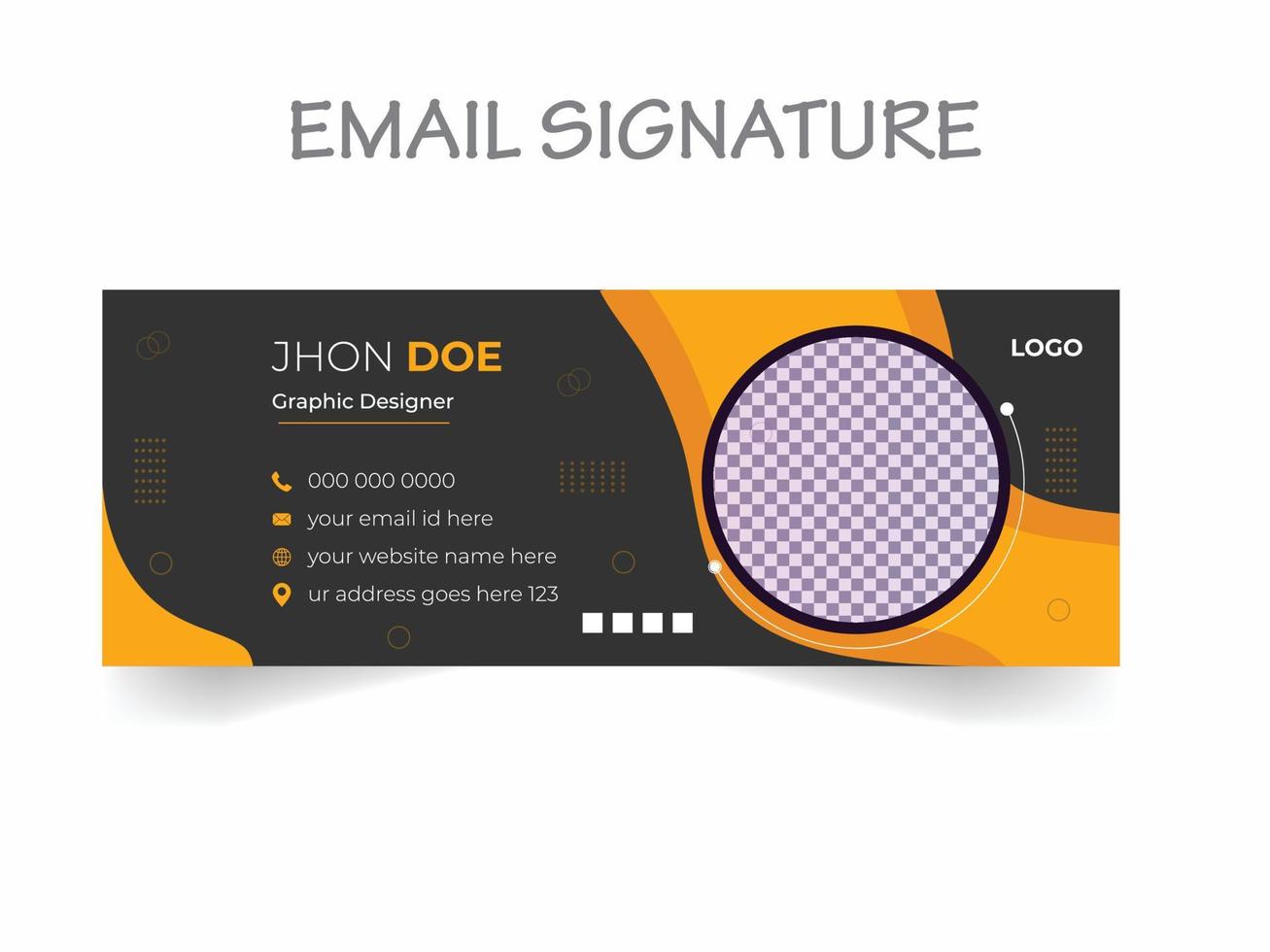 professioneel e-mail handtekening ontwerp sjabloon. vector e-mail afzet ontwerp indeling. modern web banier Sjablonen.