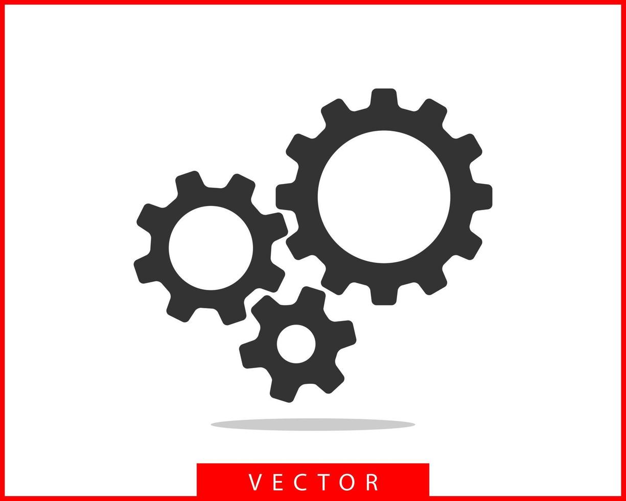 metaal versnellingen en radertjes vector. uitrusting icoon vlak ontwerp. mechanisme wielen logo. tandrad concept sjabloon. vector