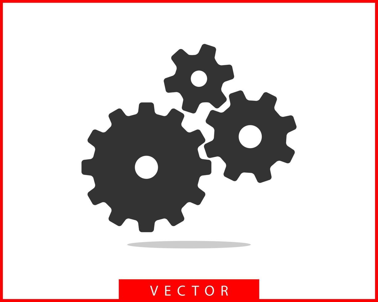 metaal versnellingen en radertjes vector. uitrusting icoon vlak ontwerp. mechanisme wielen logo. tandrad concept sjabloon. vector