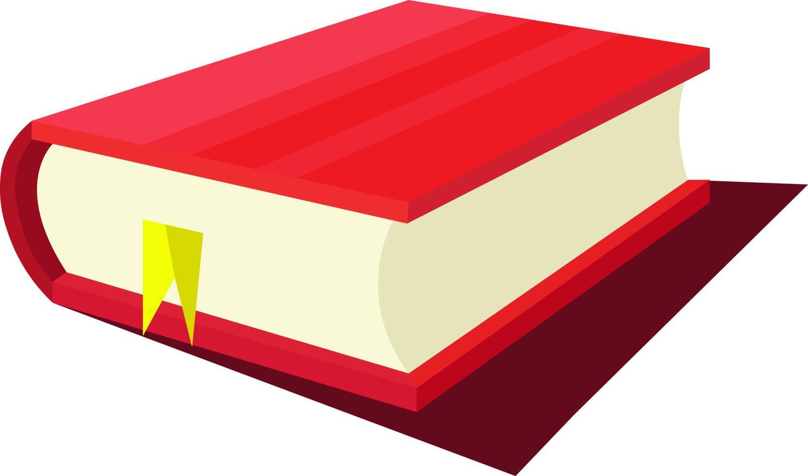 rood boek, illustratie, vector Aan wit achtergrond.