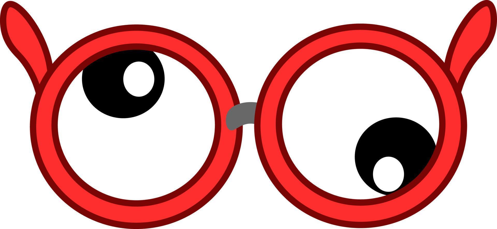 een rood googlen bril, vector of kleur illustratie.