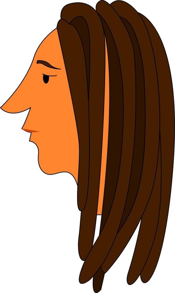 een dreadlocks haar, vector of kleur illustratie.