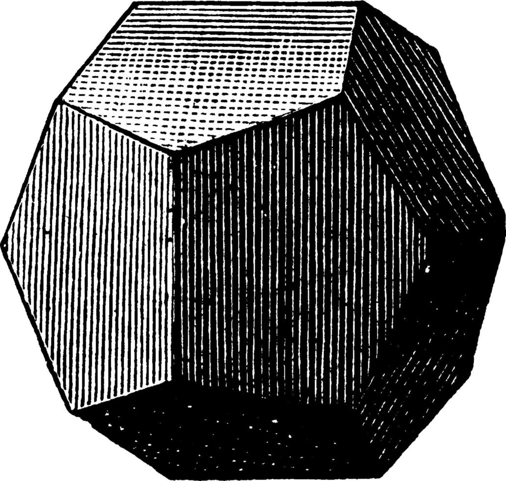 pyritoëder, wijnoogst illustratie. vector