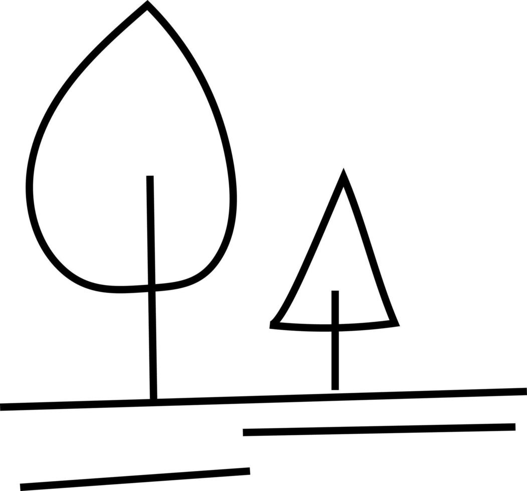 twee gemakkelijk bomen, icoon illustratie, vector Aan wit achtergrond