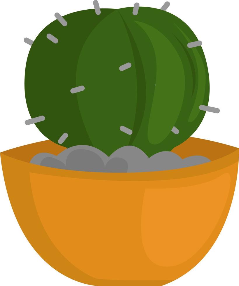 cactus in oranje pot, illustratie, vector Aan wit achtergrond